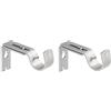 Amazon Basics Ganci per Staffa da Parete Robusti e Regolabili, per Bastoni per Tenda da 2,5 cm, Set di 2, Finitura in Argento Nichelato