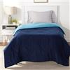 Amazon Basics Trapunta Invernale Singolo Reversibile in Microfibra, 135 x 200 cm, blu navy/azzurro cielo