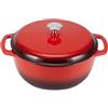 Amazon Basics Casseruola Rotonda in Ghisa Smaltata con Coperchio, 5,7 L, Rosso