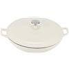 Amazon Basics Casseruola bassa in ghisa smaltata, Rotondo, 3,1 L, Bianco