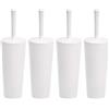 Amazon Basics Set di scopino e portascopino con impugnatura antiscivolo e setole resistenti, bianco, confezione da 4