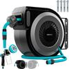 Cecotec Avvolgitubo da Giardino 10m HydroShell 100 Pro. Avvolgimento Automatico SlowReturn e Smooth, Rotazione 180º, Pistola 8 Funzioni con Serbatoio, Innaffia Tutto il Tuo Giardino Molto Facilmente