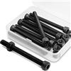 MINHER M8 x 100mm 8 Set Viti Bulloni a Brugola e Dadi in Acciaio al Carbonio,Vite a testa cilindrica con esagono incassato (Nero)