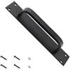 MUNTE Maniglia Porta Scorrevole 4 x 20 cm, Maniglie Porte Scorrevoli in Alluminio Spaziale, Rettangolare Maniglie Cucina Nero, Contiene 6 Viti per Porte, Armadi, Magazzini