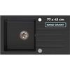 empiria SINK QUALITY SINK Quality Lavello Cucina Grafite 77x43 cm, Lavandino Granito 1 Vasca da Incasso, Sifone Automtico Incluso, per Base 45 cm, Design Antigraffio Resistente al Calore