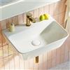 HOROW Lavabo da bagno rettangolare, lavabo da appoggio | lavabo piccolo con foro per rubinetto, senza troppopieno, 41 x 31 cm, bianco lavabo bagno sospeso, per bagno moderno