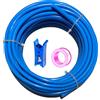 HUAZIZ Tubo pneumatico in poliuretano, 10 m, blu, tubo pneumatico in poliuretano, tubo flessibile per aria compressa, esterno 14 mm x interno 10 mm + 1 tagliatubi blu + 1 nastro in teflon rosa