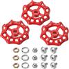 PATIKIL Maniglia Esterna per Rubinetto Foro Stelo Quadrato 8x8mm Rosso 3Pz | Maniglia per Rubinetto Acciaio Fuso, Maniglia Ricambio per Rubinetto Dell'Acqua Viti Distanziatrici