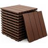 Baroni Home Piastrelle per Esterno a Incastro Effetto Legno, Set 11 Pezzi in WPC, Pavimentazione Modulare Resistente agli Agenti Atmosferici, per Giardino, Terrazzo e Balcone, 29,5x29,5x2 cm
