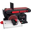 BUCKTOOL Levigatrice a nastro e a disco da 370 W, velocità di rotazione | Nastro abrasivo da 100 x 915 mm e disco abrasivo da 150 mm per lavorazione del legno, levigatura di forme, bordi