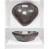 Wohnfreuden Lavabo in pietra naturale da 35 cm, in pietra di fiume, grigio, ovale, esterno lucidato WOHNFREUDEN
