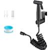 Lhdfyqt Doccetta WC con Gancio, Kit Acciaio Inossidabile WC Doccia, Set Doccia Bidet per WC, Doccetta per Bidet, Kit di Spruzzatore per Bidet con Gancio, per l'Igiene Personale Quotidiana (Nero)