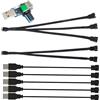 Gebildet 5 pezzi Cavo Adattatore di Alimentazione per Ventola USB a 3/4 pin pwm 5V, Regolatore di velocità della ventola, cavo splitter pwm a 2/3 vie