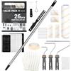 DEKO Kit Pittura Muro 26 Pezzi, Asta Telescopica 125cm | Rulli per Imbiancare 23cm/10cm/5cm, Vassoi, Nastro e Guanti, Set Rullo per Pittura per Pareti e Soffitti
