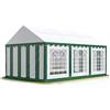 TOOLPORT Tendone per Feste 3x6 m PVC Verde-Bianco 100% Impermeabile Gazebo da Giardino Tendone da Esterno Tenda Party