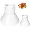 Plutreas Rastrelliera in ceramica per arrosto di pollo in lattina di birra, supporto verticale per pollame, pollo da cucina, accessori per barbecue (2 pezzi)