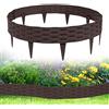 Aufun 15m Bordo Giardino con 15 elementi da 100 cm ciascuno, plastica flessibile, Recinzione Prato Bordatura per Aiuole Palizzata Orto Piante (Marrone)