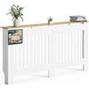 VOUNOT® Copritermosifone Moderno Doghe Verticali 152×19×82 cm Bianco Rovere | Buona circolazione dell'aria, Mensola superiore, Intaglio battiscopa, Kit antiribaltamento, Per soggiorno ingresso e ufficio