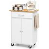 VEVOR Credenza Isola Cucina Mobiletto 1 Cassetto 2 Ante Armadietto Ruote, Portaoggetti Portasciugamani 600 x 380 x 15 mm Mobiletto per Cucina Sala da Pranzo Salotto, Materiale in MDF, Colore Bianco