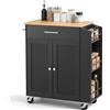 VEVOR Credenza Isola da Cucina Portaoggetti Lunghezza 795mm Ruote Girevoli | Mobiletto Portaoggetti con Cassetto Contenitore per Utensili Attrezzi Cucina Porta Asciugamani Porta Spezie, Salotto, Nero
