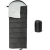 Amazon Basics, Sacchi a Pelo per Adulti, Essenziali per il Campeggio, Adatti a Temperature Fino a 10°C, Colore Nero/Grigio, 213,4cm x 80,0cm