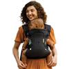 Infantino Marsupio Neonato 4-in-1 Flip Advanced, Marsupio Ergonomico e Convertibile, Trasporto Frontale e Dorsale, Cinghie Regolabili per Bambini da 3,6 a 14,5 kg, Nero e Oro