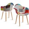 JZGORC Set di 2 sedie da pranzo poltrone patchwork,poltrone in stile scandinavo,sedie da cucina moderne, gambe in legno massello,per sala da pranzo,soggiorno,cucina - A5 Rosso