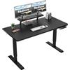 Radlove Scrivania da ufficio elettrica regolabile in altezza con supporto per monitor, display LED, 160 x 76 cm, scrivania regolabile per ufficio a casa e ufficio, nero