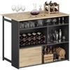 HOMCOM Tavolo da bar estensibile con ribalta 116 x 79,6 x 90,5 cm Nero