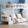luckdect Letto a soppalco 90 x 200 con corrimano per scale e spazio di archiviazione sotto letto a castello compatto illuminato per 1 persona, adatto per adolescenti e adulti, design moderno