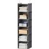 YOUDENOVA Organizer Armadio da Appendere, Portatutto da Appendere con 6 Scomparti con 2 compartiment Laterali, Portatutto Armadio Divisori Interno, Salvaspazio Organizzatore Armadio Scaffale Grigio