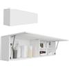 HOMCOM Mobile Bagno da Parete con Anta Soft Close 120x23x30 cm Bianco