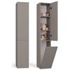 BDW - Armadio da bagno scorrevole - Armadio da bagno alto con cesto portabiancheria 174 x 31 x 30 cm - Lato di apertura della porta selezionabile - Grigio