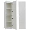 KOMFOTTEU Credenza da Cucina con Manico in Metallo, Armadio a Buffet Antiribaltamento, Mobile da Bagno Stretto a 4 Ripiani, per Sala da Pranzo, Soggiorno, 37,5 x 40 x 150 cm (Bianco)
