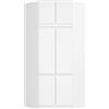 AKORD Armadio Angolare con Rialzo S100, Guardaroba 6 Ante e 9 Ripiani, Mobile Salvaspazio per Camera e Corridoio, 100x235x50 cm, Bianco