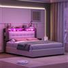 BLSYHDH Letto Imbottito Matrimoniale 160x200, Letto Boxspring con Contenitore Idraulico a Doppio Letto con Spazio di Archiviazione