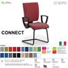 SEIPO CONNECT CN0061 Poltrona visitatore a slitta con braccioli NERO SCHIENALE MEDIO SEIPO TESSUTO V