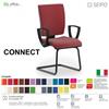SEIPO CONNECT CN0061 Poltrona visitatore a slitta NERO CON BRACCIOLLI SCHIENALE MEDIO SEIPO ECOPELLE D2