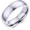 Vnox Personalizza l'incisione 6 mm di larghezza in acciaio inossidabile semplice anello a fascia nuziale per donna uomo, incisione gratuita, Taglia 32.5