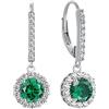 YL Orecchini Rotonda Argento 925 con Pietra portafortuna di Maggio Smeraldo simulato Orecchini per donna