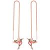 HMOOY Orecchini ColibrÌ, Orecchini Infila ColibrÌ Oro Orecchini Pendenti Goccia ColibrÌ con Nappa Catena Lunga Gioielli ColibrÌ per Donne Ragazze (Oro rosa-rosso)