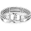 COOLSTEELANDBEYOND Bracciale a Catena Manette in Acciaio Inox da Uomo, Doppia Catena Franco con Maglie Intrecciate, Gioiello Statement Pesante