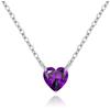 Cosie Lily Collana Donna, Cuore Argento Sterling 925 Punto Luce Donna girocollo, Ciondolo in Zirconia Cubica, Regalo Compleanno San Valentino Natale per Mamma Moglie Fidanzata, Regali per Lei, Viola