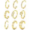 KRFY 9 Pezzi Anelli Piedi Donna Oro 14K Laminato Ipoallergenico Anti-Ossidazione Regolabile Aperti Anello Punta CZ Fiore Pollice Set Gioielli Piede Estate Spiaggia Oro Argento