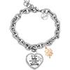 Beloved Braccialetto da donna Emozionale catena Groumette in acciaio con cristalli - frasi, pensieri, parole con ciondolo pendente - misura regolabile - colore silver - CON INCISIONE