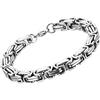 OIDEA Bracciale da uomo con catena a maglia bizantina in acciaio inossidabile: braccialetto punk pesante bracciale in metallo largo bracciale bracciale nero argento oro braccialetto con ciondoli