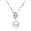 ZDaoBen Collana Perle Donna in Argento Sterling 925 Pendente Collana di Perle con Zirconi Diamanti Gioielli da Regalo per Donna Perle Bianche 12 mm