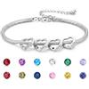 RolaOnly Bracciale Personalizzato Donna con 1-5 Nomi Bracciale Cuore Inciso con Pietre di Nascita Gioiello Famiglia Regalo per Festa della Mamma Compleanni Natale