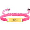 Vnox Bracciale bambini Personalizzato con Nome: Regali Battesimo Bimbo Bracciale Rosso Intrecciato Regolabile Personalizzabili Regalo Battesimo per Bambina Ragazza(G-Rosa)