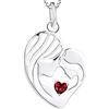 YL Collana Madre e Figlia Argento 925 e 12 Pietra portafortuna Zirconia Cubica Pendente Cuore per Mamma Donna,Catena 18-20CM